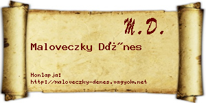 Maloveczky Dénes névjegykártya